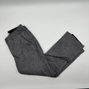 LL Bean Pants Womens 10P Gray Herringbone Lined Classic Fit Straight Leg Pockets